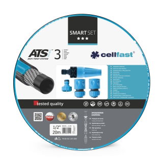 Wąż ogrodowy SMART z kompletem przyłączy - 1/2", 20m - CELLFAST