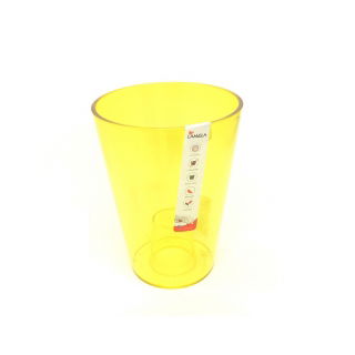 Osłonka okrągła wysoka Lilia - 12,5 cm - żółta transparentna