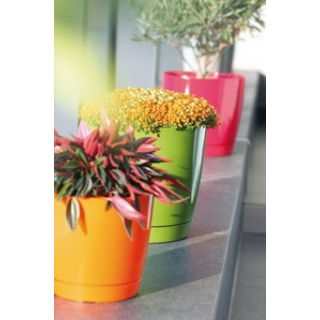 Doniczka okrągła + podstawka Coubi - 13,5 cm - biała