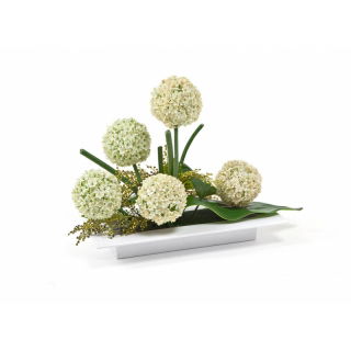 Ikebana prostokątna do kompozycji - 39 x 17 cm - biała