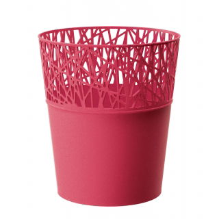 Osłonka z koronkowym wykończeniem, ażurowa City - 18 cm - malinowa