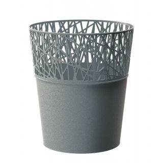 Osłonka z koronkowym wykończeniem, ażurowa City - 18 cm - kamienny szary