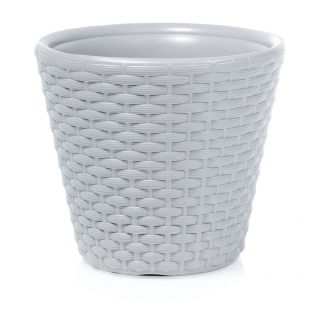 Doniczka okrągła Rato - lekka i ozdobna - 35 cm - biała