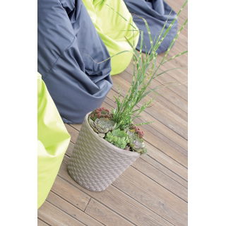 Doniczka okrągła Rato - lekka i ozdobna - 35 cm - biała