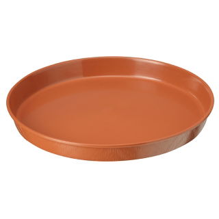 Podstawka drewnopodobna okrągła Elba - 17 cm - terakota