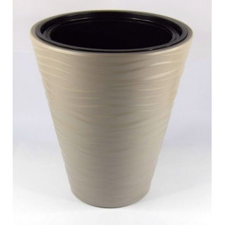Doniczka okrągła Sahara - mrozoodporna - 30 cm - jasnoszara