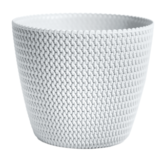Doniczka okrągła "pleciona" Splofy - 16 cm - biała