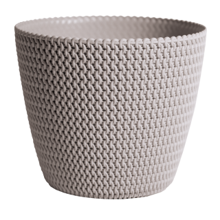 Doniczka okrągła "pleciona" Splofy - 16 cm - mocca