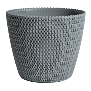 Doniczka okrągła "pleciona" Splofy - 16 cm - kamienny szary