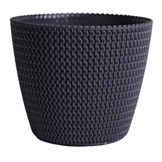 Doniczka okrągła "pleciona" Splofy - 22 cm - antracyt