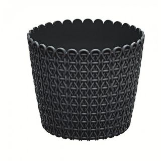 Doniczka okrągła "pleciona" Nitly - 26 cm - antracyt