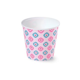 Doniczka okrągła z nadrukiem - 13 cm - motyw różowy M3