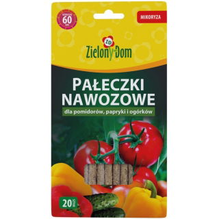 Pałeczki nawozowe z mikoryzą do pomidorów, papryki i ogórków - Zielony Dom - 20 szt.