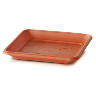 Podstawka do doniczki zewnętrznej kwadratowej Terra - 22 cm - terakota