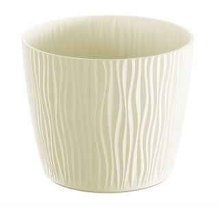 Doniczka okrągła Sandy - 19 cm - kremowy