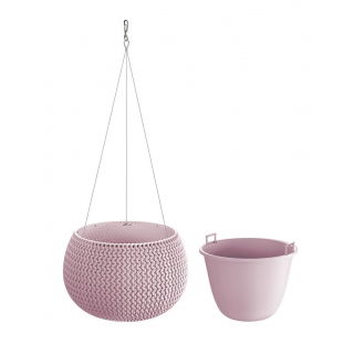 Doniczka okrągła wisząca Splofy Bowl - 29 cm - jagodowy jasny