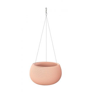 Doniczka okrągła wisząca Splofy Bowl - 37 cm - brzoskwiniowy