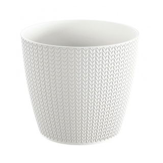 Doniczka okrągła Wheaty - 19 cm - biały