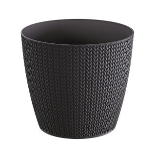 Doniczka okrągła Wheaty - 16 cm - antracyt