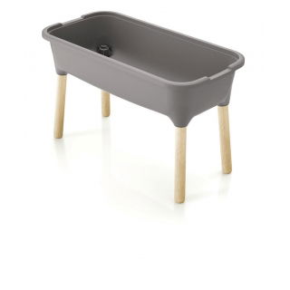 Domowy ogród na drewnianych nóżkach - Szklarenka domowa Respana Planter - 77 cm - kamienny szary