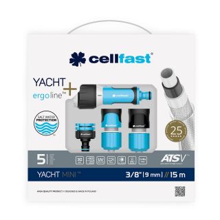 Zestaw zraszający Yacht MINI - wąż 3/8", 15m + końcówki ERGO - CELLFAST