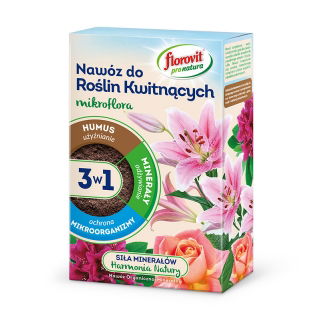 Nawóz do roślin kwitnących 3 w 1 - użyźnia, odżywia i chroni - Pro Natura - Florovit - 1 kg