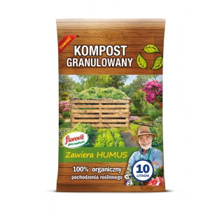 Kompost granulowany pochodzenia roślinnego - do upraw ekologicznych - Florovit - 10 l