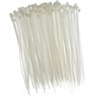 Opaski zaciskowe, trytytki, zipy - 100 x 2,5 mm - białe - 100 szt.