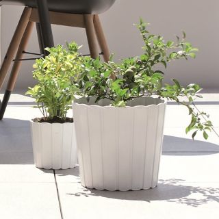 Doniczka okrągła Boardee Basic - 14,4 cm - biały