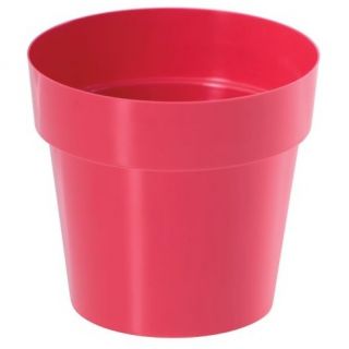 Doniczka okrągła prosta - 12 cm - malinowa