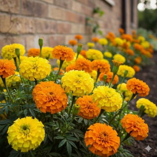 Aksamitka wzniesiona cytrynowożółta + pomarańczowa - zestaw 2 odmian nasion