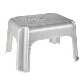 Taboret plastikowy - jasnosrebrny