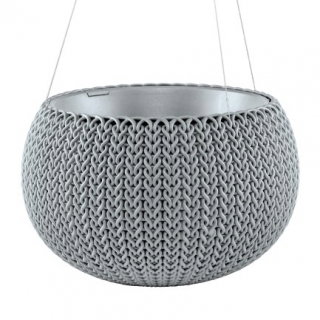 Doniczka wisząca Cozies M - śr. 36 cm - szara