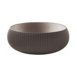 Doniczka niska Cozies - misa - śr. 54 cm - ciemnobrązowa