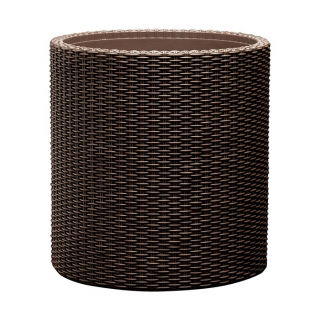 Doniczka okrągła średnia - śr. 36 cm - Cylinder Planter - brązowa