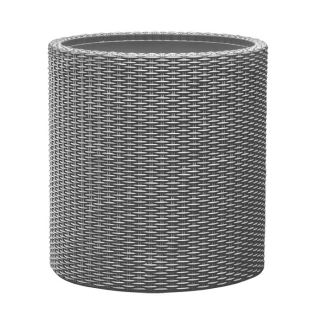 Doniczka okrągła średnia - śr. 36 cm - Cylinder Planter - srebrnoszara