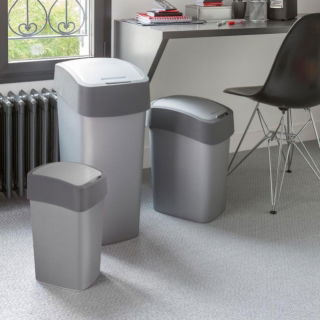 Kosz do sortowania śmieci Flip Bin - 50 litrów - brązowy