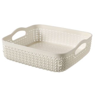 Taca kwadratowa Knit - 2,8 litra - kremowa