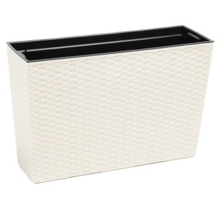 Kwietnik Werbena - 19 x 56 cm - rattan kremowy