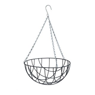 Koszyk wiszący na kwiaty - druciany - 35 cm - antracyt