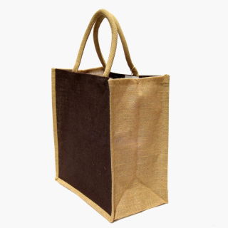 Torba jutowa - 32 x 35 x 20 cm - kolor brązowy