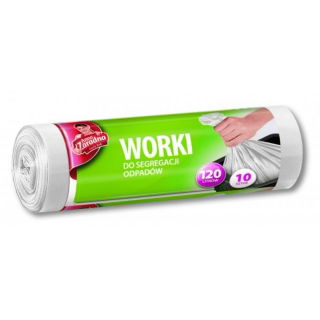 Worki na śmieci do segregacji odpadów białe - INNE - 120 litrów - 10 szt.