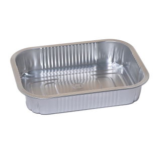 Foremka aluminiowa do pieczenia - podłużna - do skrzydełek, kiełbasek i szaszłyków - 600 ml - 4 szt.
