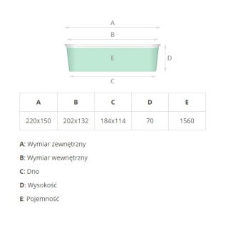 Foremka aluminiowa do pieczenia - podłużna - do zapiekanek, karkówki i schabu - 1,56 l