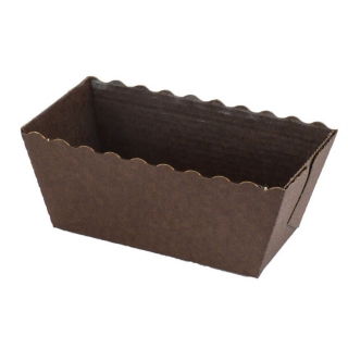 Foremka papierowa do pieczenia Easy Bake - prostokątna - 16 x 8 x 6 cm - brązowa