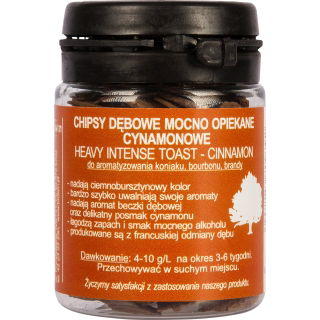 Chipsy dębowe cynamonowe - mocno opiekane - 20 g