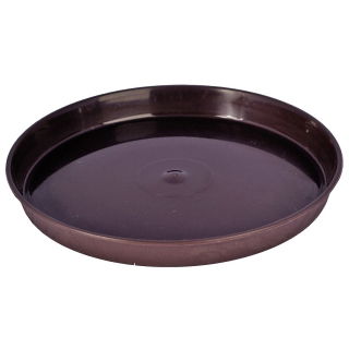 Osłonka drewnopodobna okrągła Elba + podstawka - 17 cm - brązowa