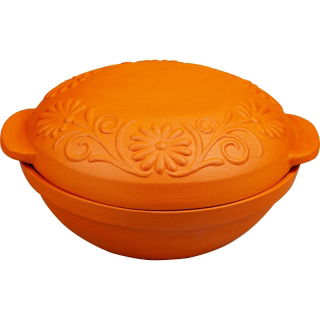 Kamionka - garnek rzymski - idealny do pieczenia - 4 l - okrągły - brązowy