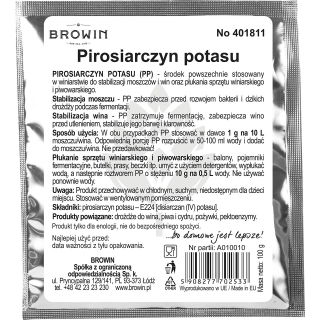 Pirosiarczyn potasu - do stabilizacji moszczów i win - 100 g