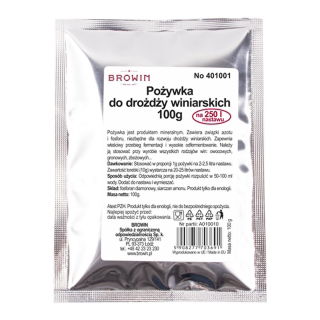 Pożywka dla drożdży winiarskich - na 250 l - 100 g